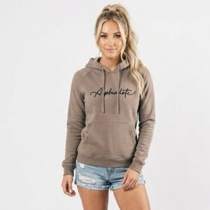 Alphalete Signature Performance Hoodie in Light Brown - Size Small